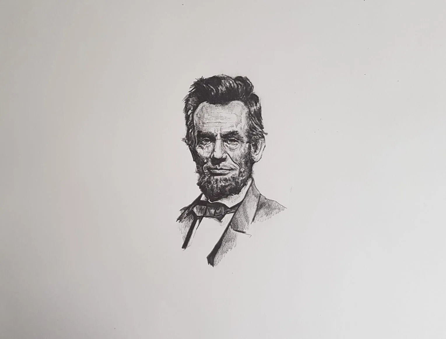 A graphite portrait of Abraham Lincoln